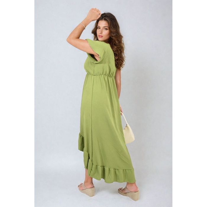 Catalina High Low Ruffle Hem Maxi Dress