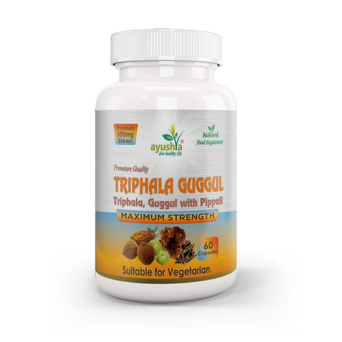 Premium Triphala Guggul Capsule - Ayurvedic Blend of Triphala, Guggul, and Pippali for Optimal Health