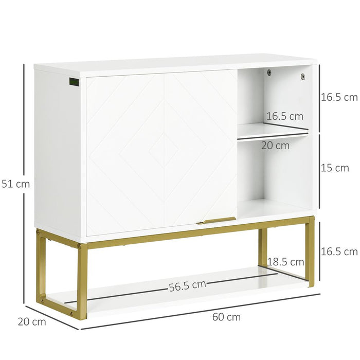 High-Quality kleankin Wall Cabinet: Adjustable Shelf, Stylish Storage Solution for Bathroom, Hallway, Living Room