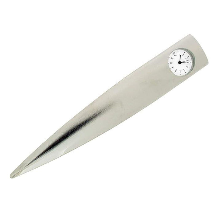 Elegant Miniature Chrome Plated Letter Opener Clock - High Quality Unisex Alloy Brass - CLEARANCE DEAL!