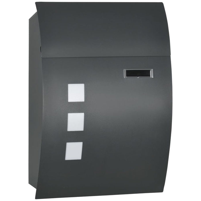 Premium Weatherproof Wall Mounted Letter Box with Key Viewing Windows | HOMCOM