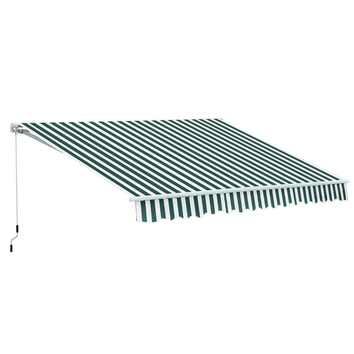 Outsunny Awning: Dark Green White Stripes 3.5x2.5M