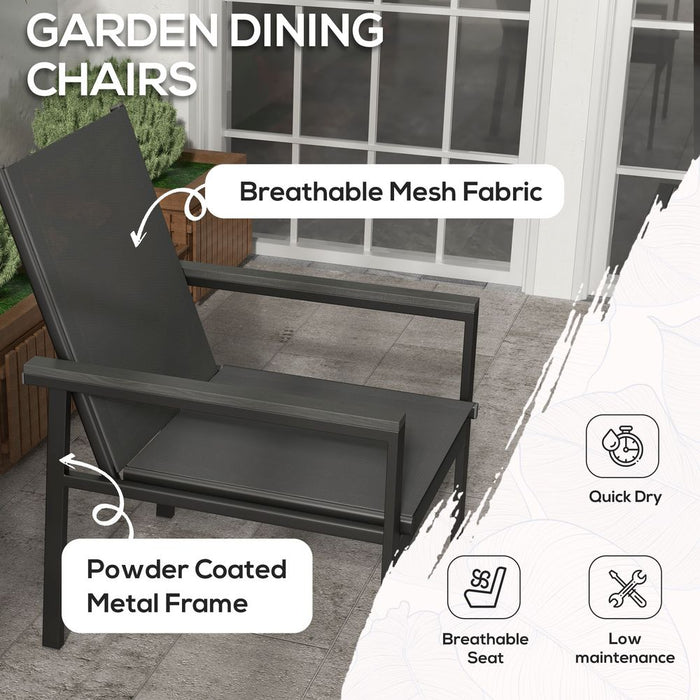 Premium Outsunny 5 Pc Garden Dining Set: Outdoor Table & 4 Chairs, Grey