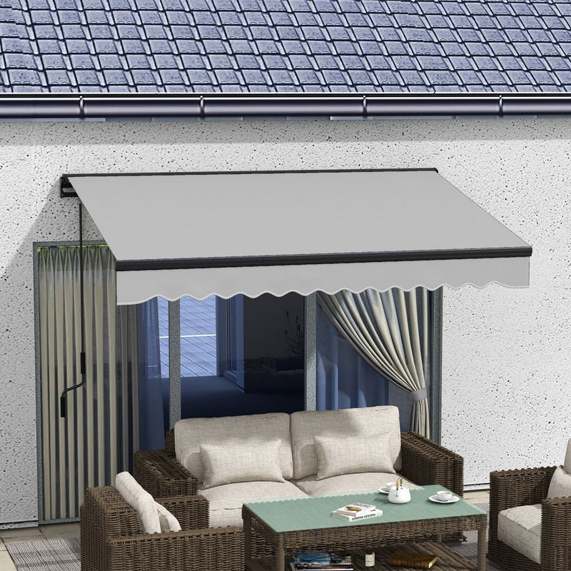 Outsunny 3x2m Electric Retractable Awning- Aluminium Frame. Remote Control. UV Protection. Adjustable Canopy. High Quality.
