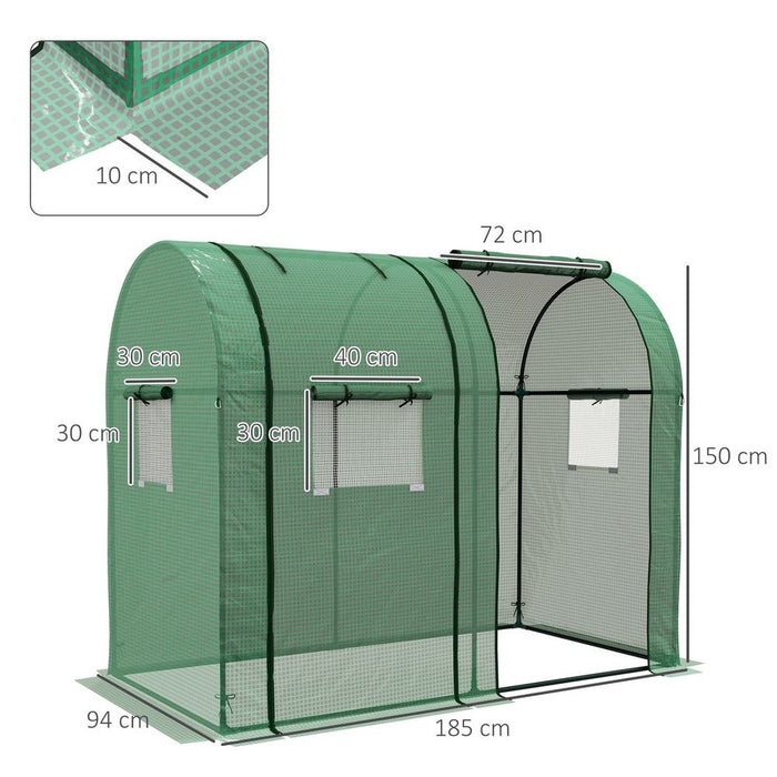 Premium Outsunny Tomato Greenhouse - 2 Doors, 4 Mesh Windows, Green