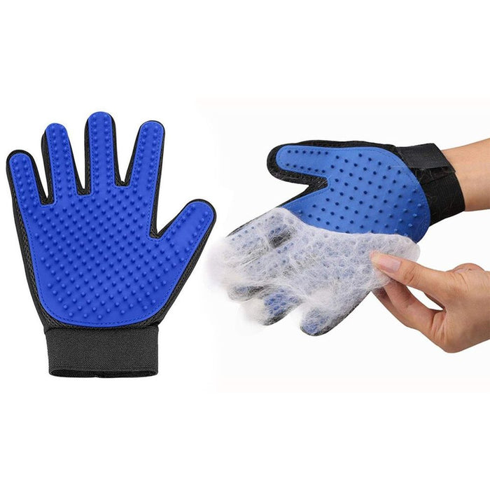 Cat And Dog Grooming Gloves 1 Pair - Blue