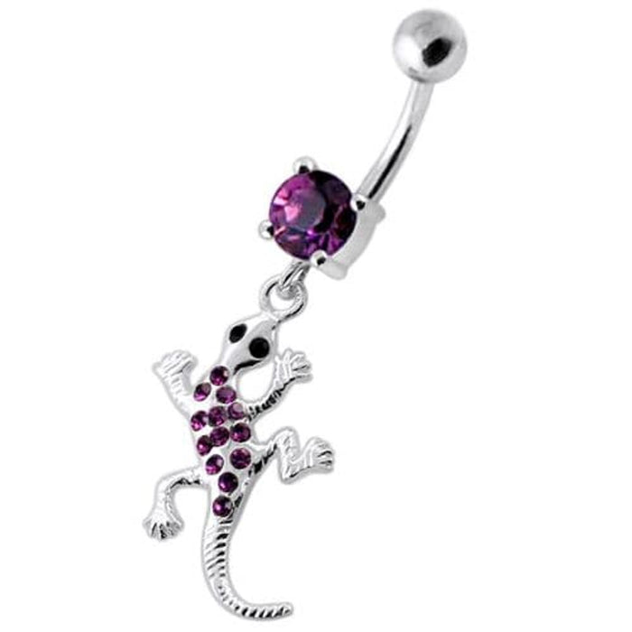 Gecko lizard Dangling Navel bar