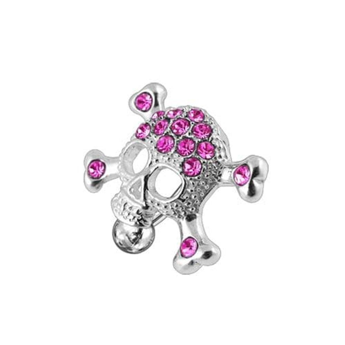 Crossbone Reverse Dangling Jewelled Belly Ring