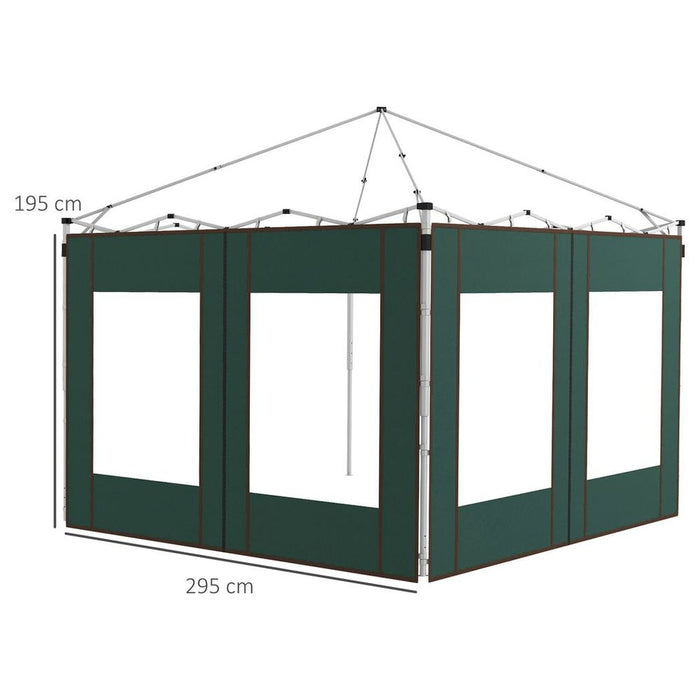 Outsunny 3x3 or 3x6 Pop Up Gazebo Side Panels - Green