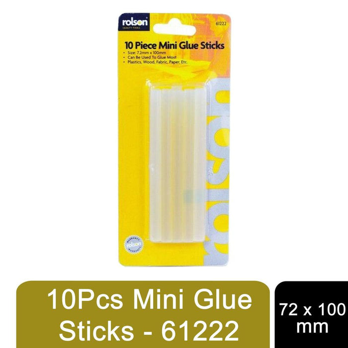 Rolson 10Pcs Mini Glue Sticks - 61222, 72 x 100mm, for DIY Jobs