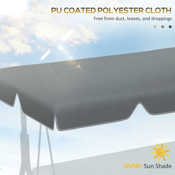 Premium UV50+ Grey Swing Canopy Replacement - Fits Outsunny 84A-054 series - Easy Set-Up - High-Quality Polyester - Protects from Sun