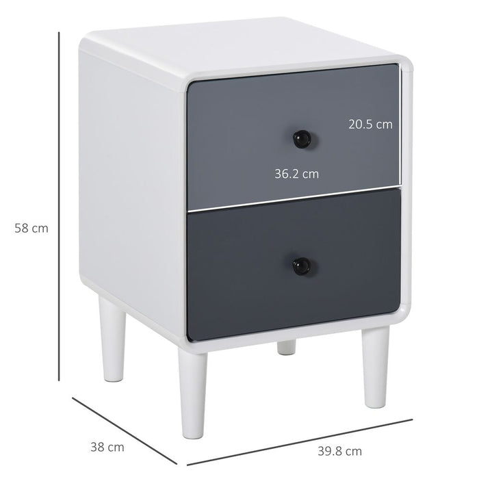 Premium 2-Drawer Home Organizer - Sleek Nightstand for Bedside Storage