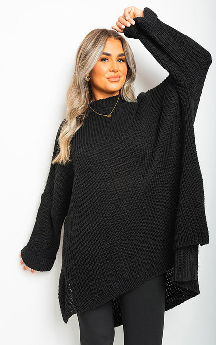 Cozy & Chic: High Neck Oversized Knit Jumper