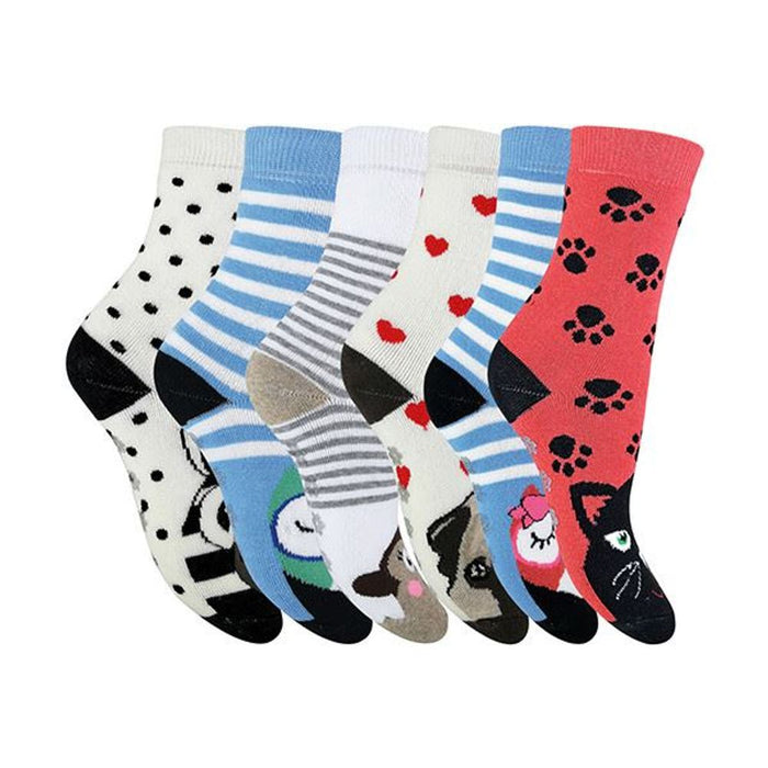 Kids 6 Pack Thermal Slipper Socks