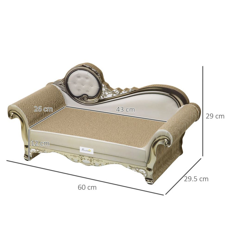 PawHut Cat Scratching Bed Pet Furniture Scratching Post w/ Catnip - Brown