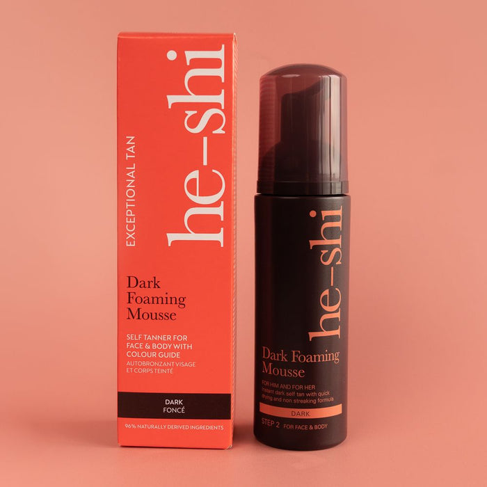 He-Shi Dark Foaming Mousse - Quick Dry Self Tan - Easy to Apply - Professional Quality