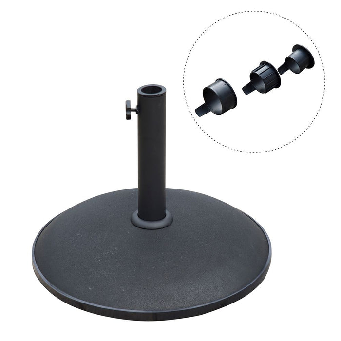 25kg Round Umbrella Base-Black | Sturdy & Rust-Resistant | Fits Multiple Umbrella Poles