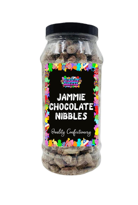 Delicious Jammie Flavour Chocolate Nibbles Retro Sweets in Gift Jar