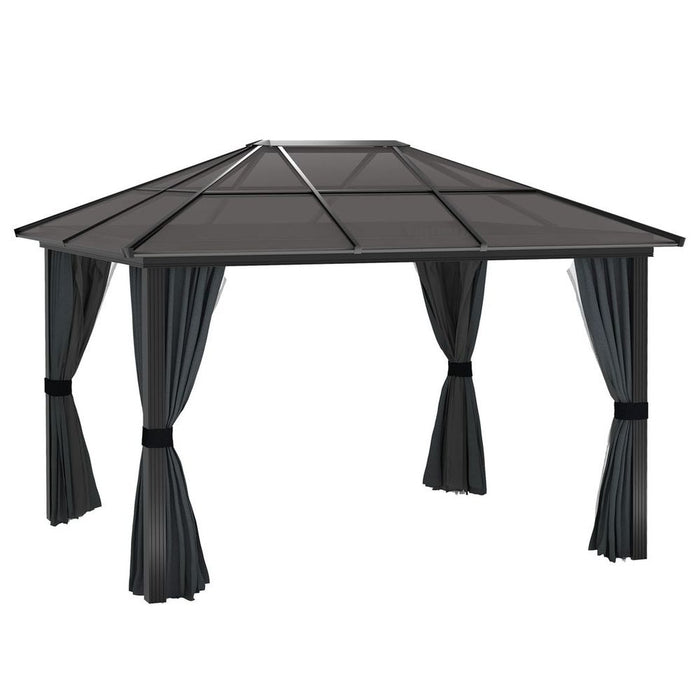 Premium Outsunny 3x4m Aluminium Hardtop Gazebo - UV Resistant & Privacy Curtains