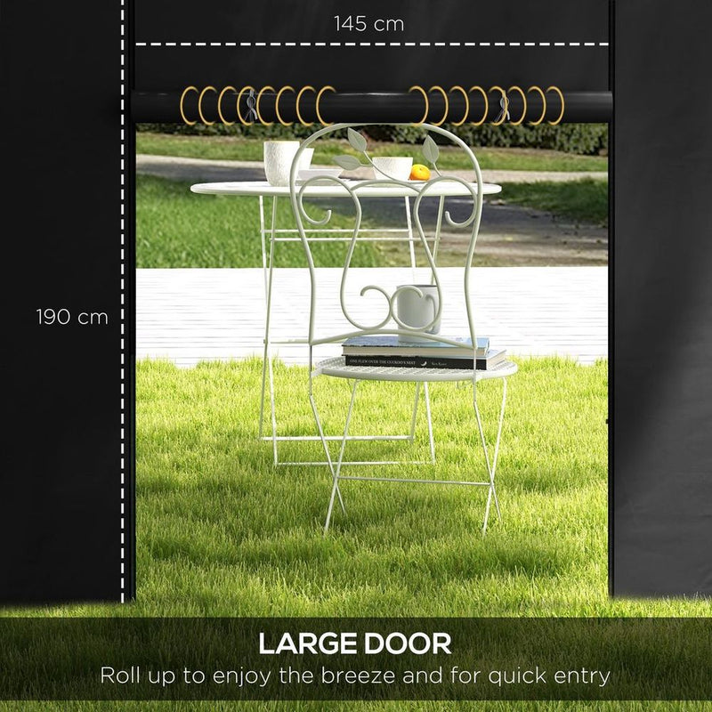 Premium Outdoor Gazebo Side Panels, 2 Pack, Black - Fits 3x3m or 3x6m Gazebos