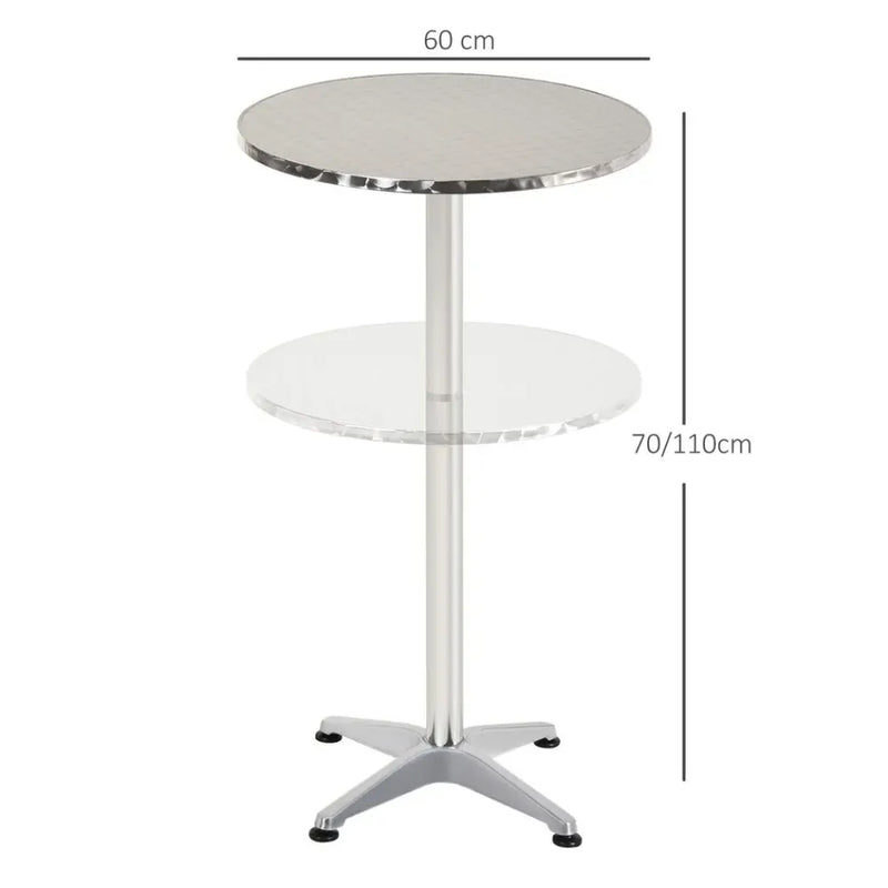 Versatile Adjustable Bar Table - Metal Base, Round Top - High-Quality Pub Style