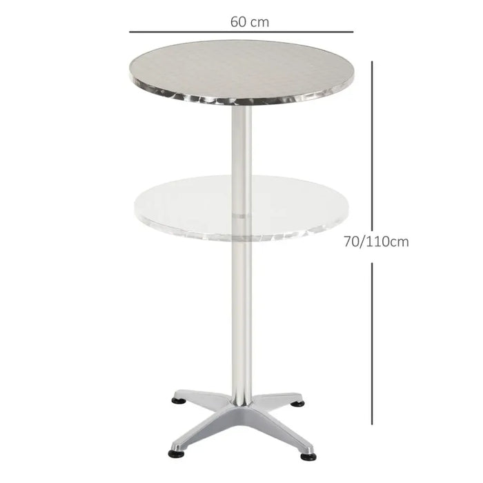 Versatile Adjustable Bar Table - Metal Base, Round Top - High-Quality Pub Style