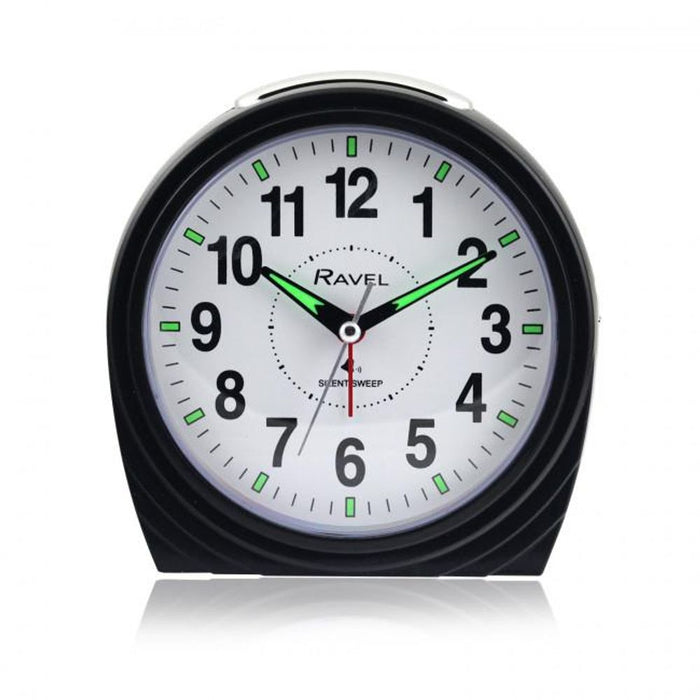 Ravel Large Art Deco Bedside/Mantel Alarm Clock - Gloss Black RC035.3"

"Professional-grade alarm clock with bold design, easy-read dial, silent sweep, snooze, and light functions.