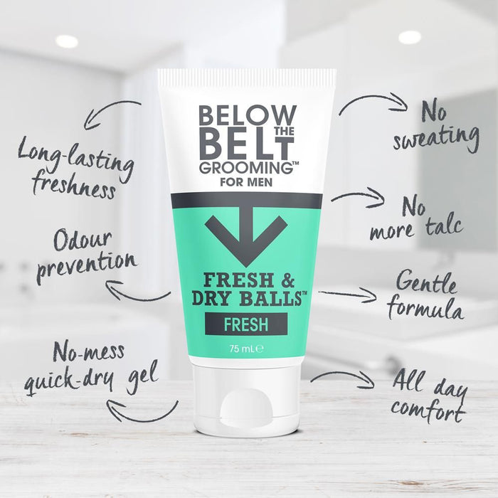 Fresh & Dry Balls FRESH - Intimate Deodorant for Men's Groin - Long-Lasting Confidence - Talc-Free - Gentle & Effective