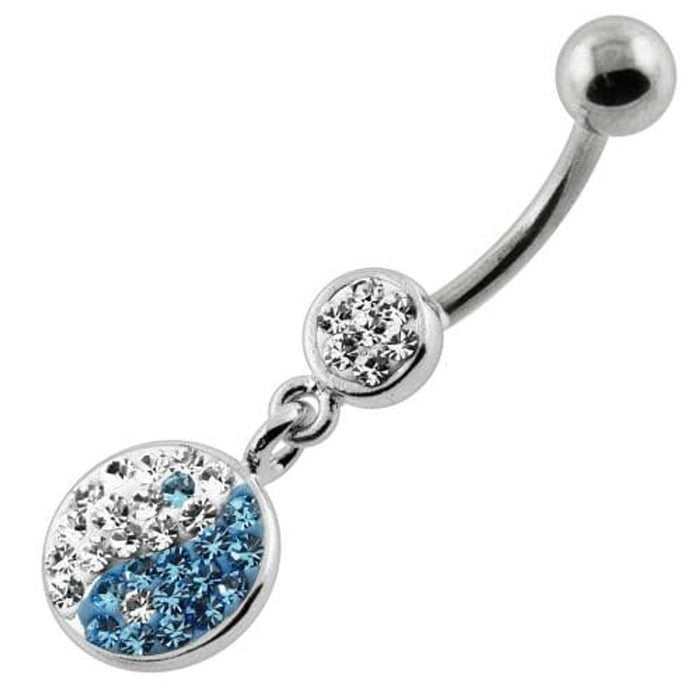 Multi Jeweled Ying Yang Navel Belly Piercing