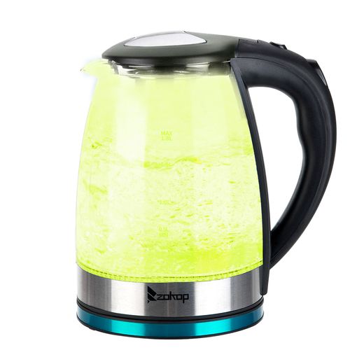 ZOKOP HD-1861-A 220V 2000W 1.8L Electric Glass Kettle UK Plug
