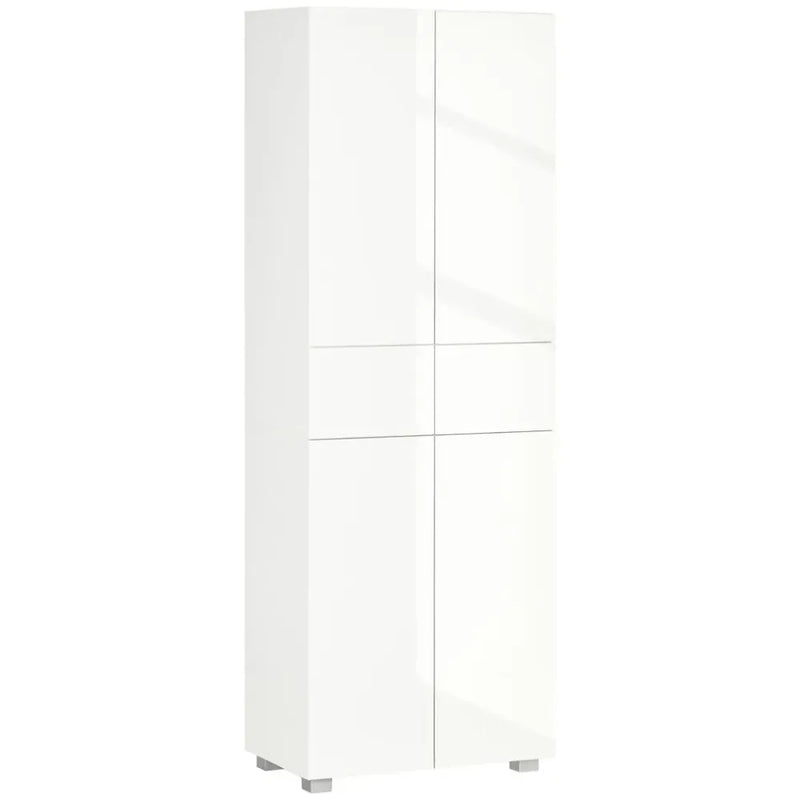 4-Door Kitchen Cupboard Freestanding Storage Cabinet w/ Shelves & Drawers White