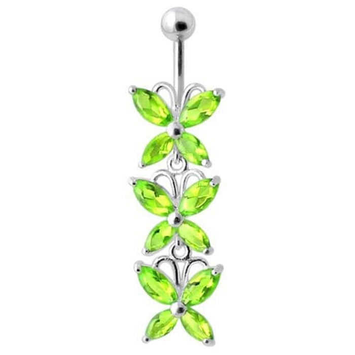 Top Quality Stone Fancy Jeweled Dangling Belly Ring