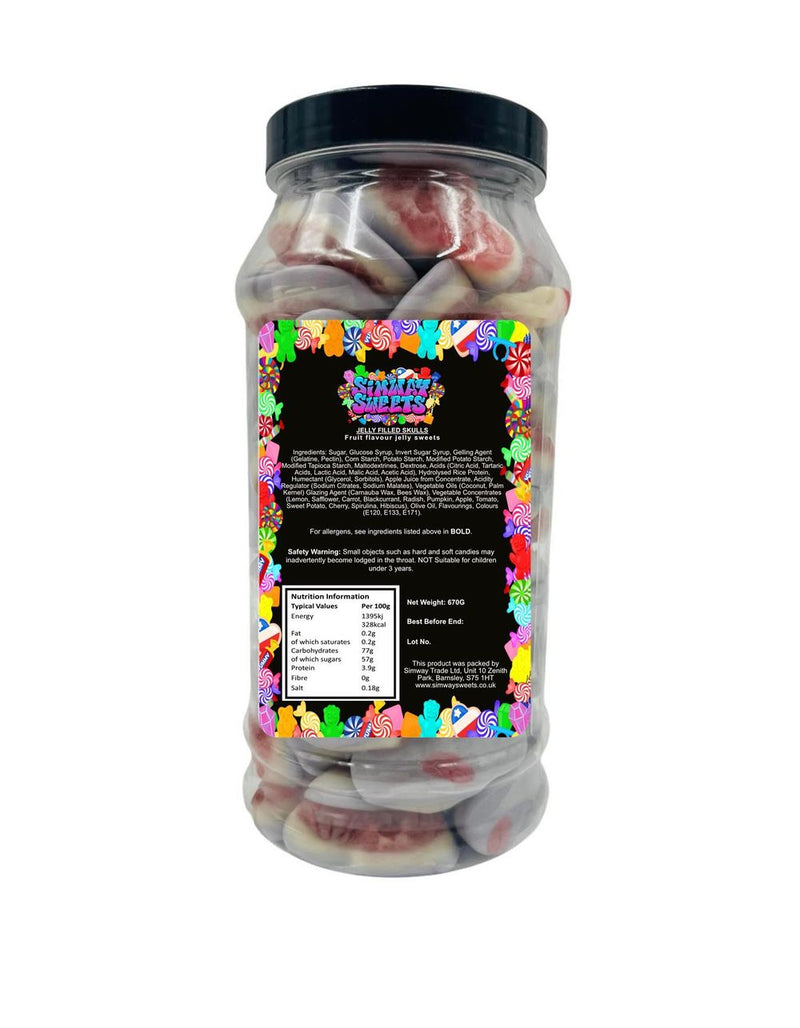 Skull Jellies Gift Jar: Retro Sweets, Jelly Filled, High Quality