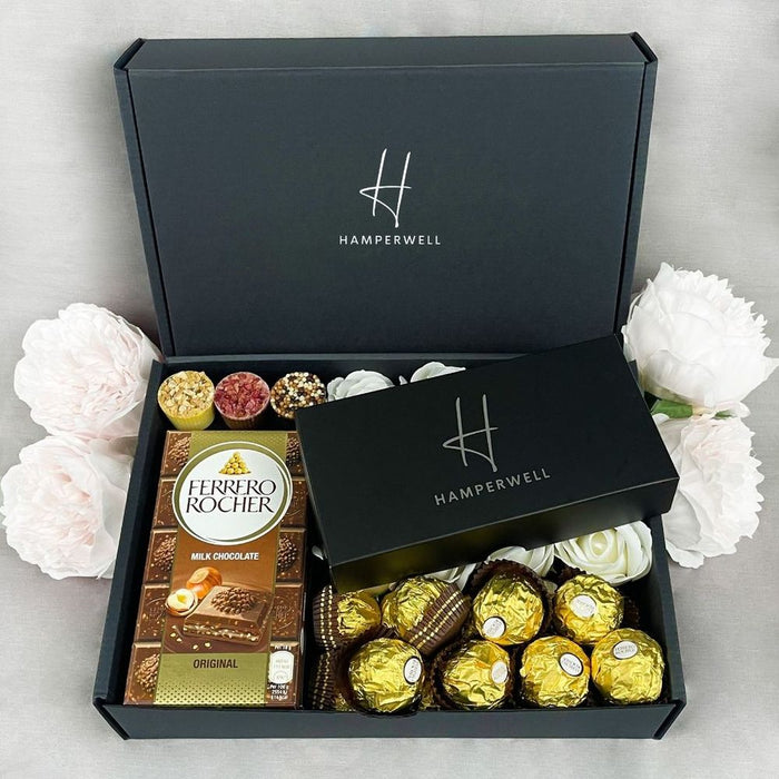 Ferrero Rocher Ultimate Gift Hamper With Ivory Roses