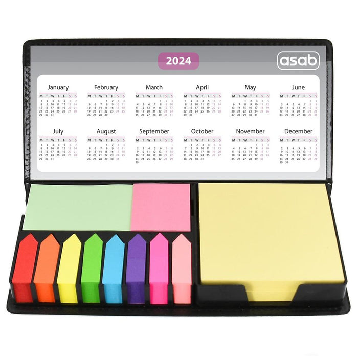 Premium Leather Sticky Notes Desk Calendar Set 2024-2027 | ZIZ000137