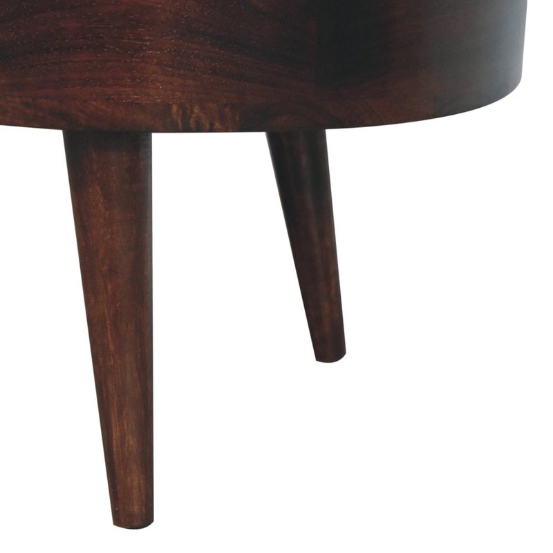 Artisan Furniture Solid Wood California Walnut Rounded Coffee Table, 2 Drawers, Dark Brown