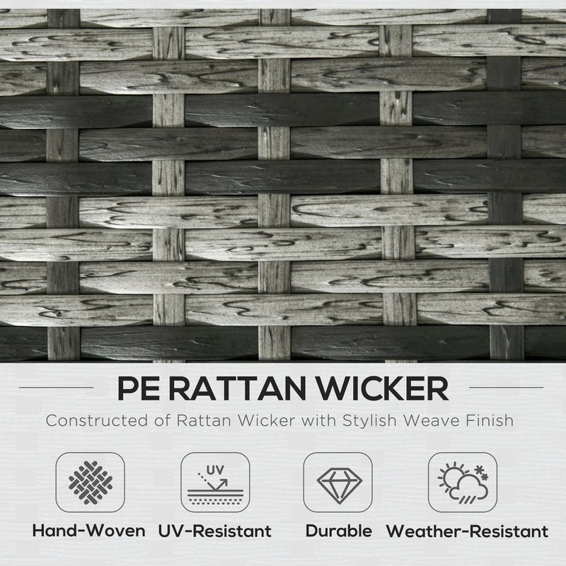 Outsunny 6 PCS Patio Rattan Sofa Set - Grey, with Storage - High Quality Outdoor Furniture