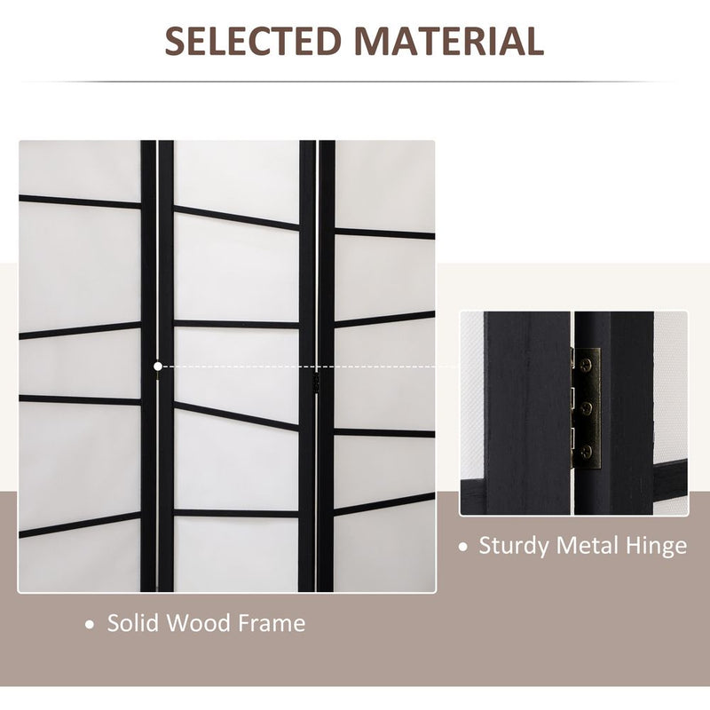 Divider Point Protector Premium HOMCOM 3 Panel Room Divider - Privacy Screen Protector with Wo ...