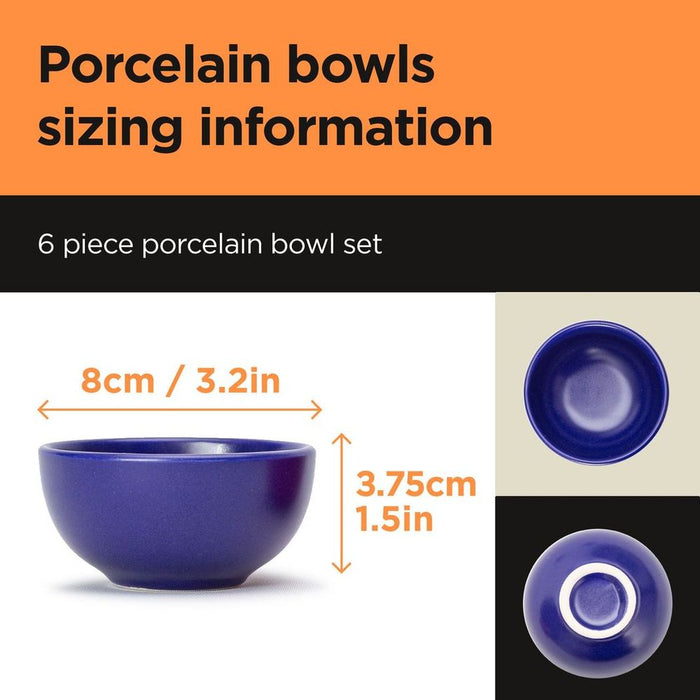 Ceramic Snack&Dip Bowl Matrix Blue 8cm