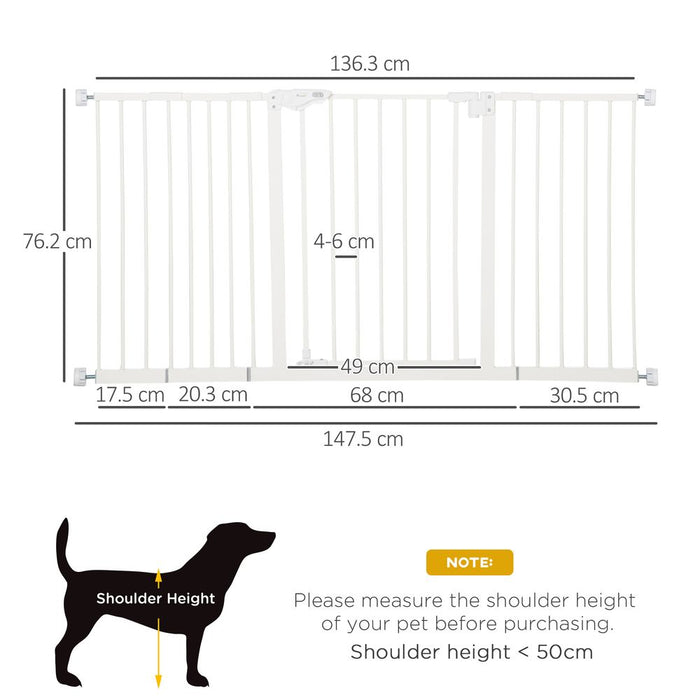 Secure and Versatile Pet Gate - Adjustable Width and Easy Assembly - PawHut