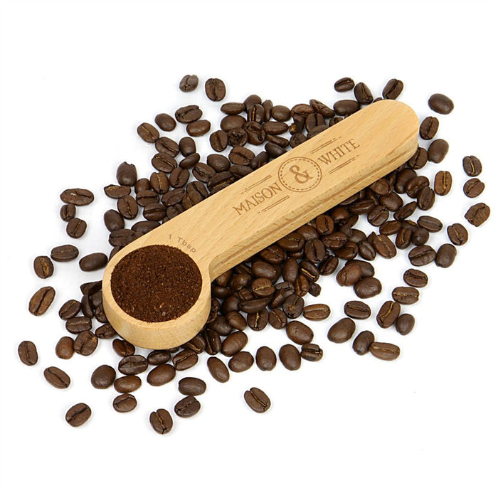 2-in-1 Wooden Coffee Clip & Spoon | Maison & White