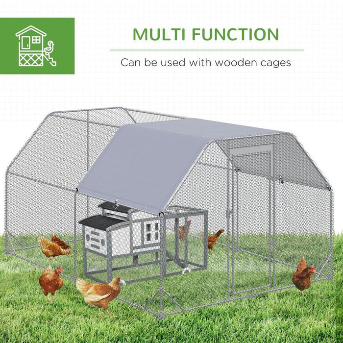 Spacious Chicken Coop for 10-12 Chickens, with Roof & Walk-In Design