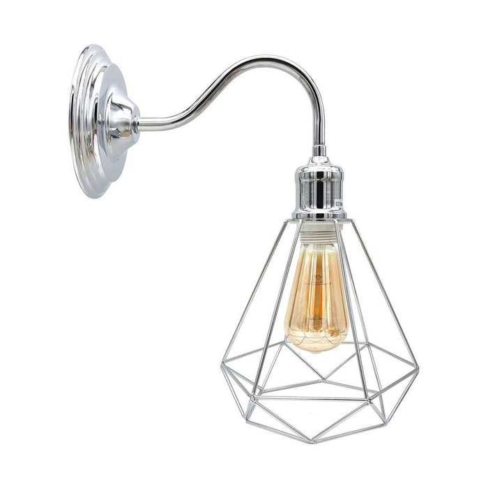 Modern Industrial Wall Sconce Light - Chrome Wall Lamp with E27 Fitting