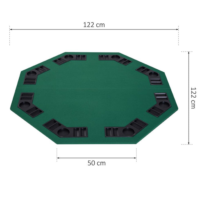 Premium Foldable Poker Table Top - 1.2m/48 Inches - 8 Players - Blackjack Chip Trays - HOMCOM