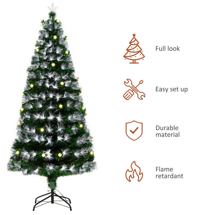 6ft White Light Christmas Tree 90 LEDs Star Topper Tri-Base Pre-Lit Home