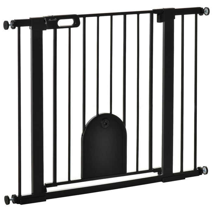 Extra Wide Pet Safety Gate, Stair Fit, Double Locking, Black