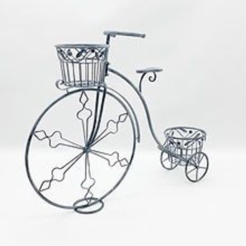107CM STONE GREY BICYCLE PLANTER
