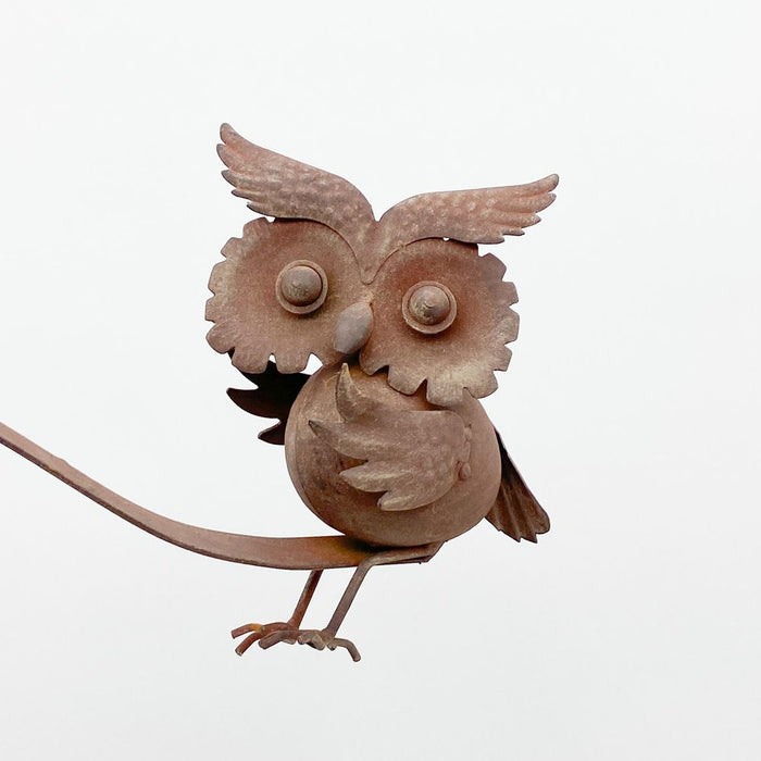 Handcrafted Metal Owl Garden Stake - 25 Inch - Weather Resistant