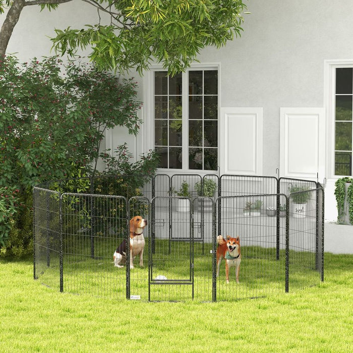 Durable 12-Panel Puppy Play Pen for Indoor/Outdoor Pet Exercise, High-Quality