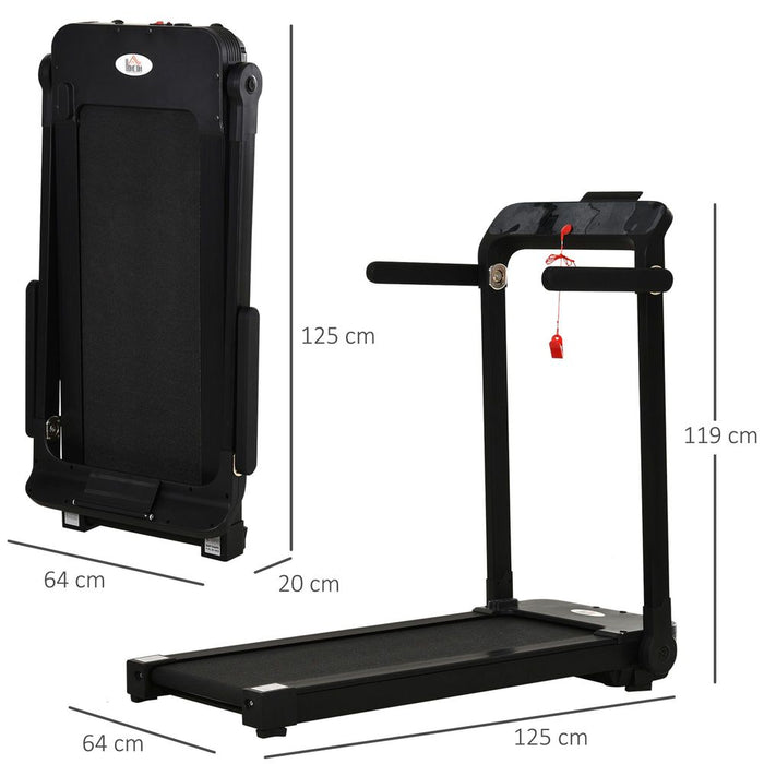 HOMCOM Folding Treadmill, 1.85 HP Jogging Walking Running Machine, 10KM/H with 12 Pre-Programs and LED Display for Home Gym Office